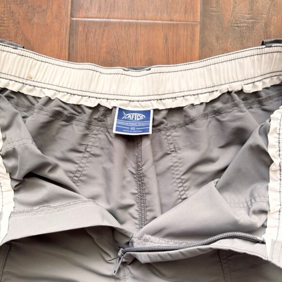 AFTCO Nylon Shorts 40” Grey Outdoor Fishing Camping Cargo Outdoor Hiking Stretch - Picture 10 of 16